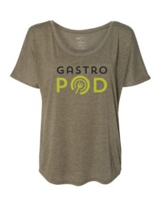 grey women's T-shirt with the gastropod logo on it.
