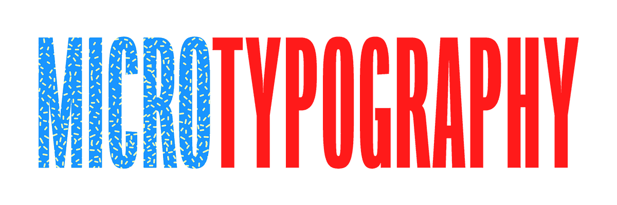 blue type spelling micro and red type spelling out typography