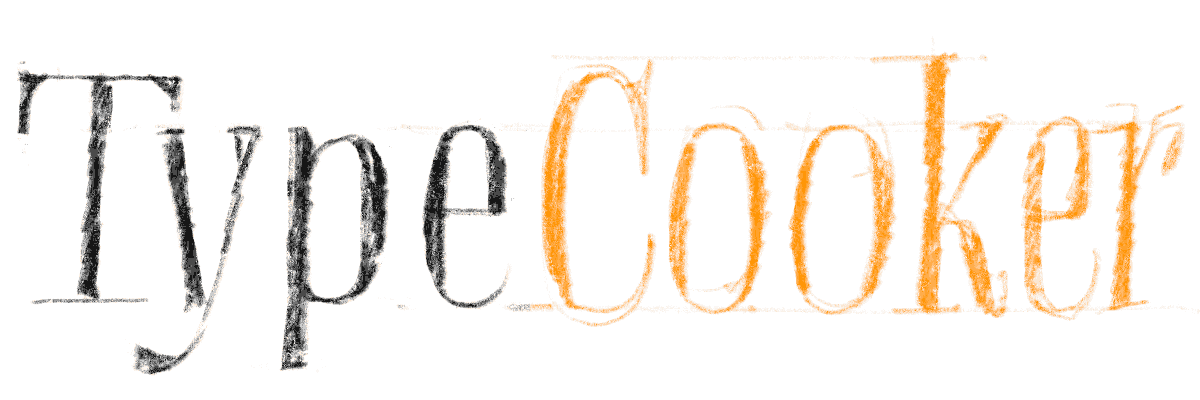 the words typecooker with slight animation