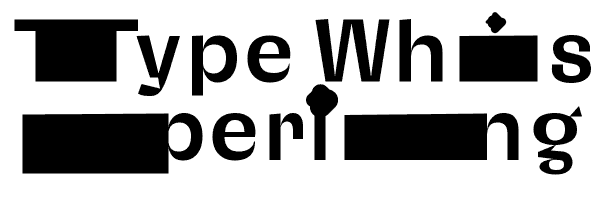 black type spelling the words whispering type with a slight animation.